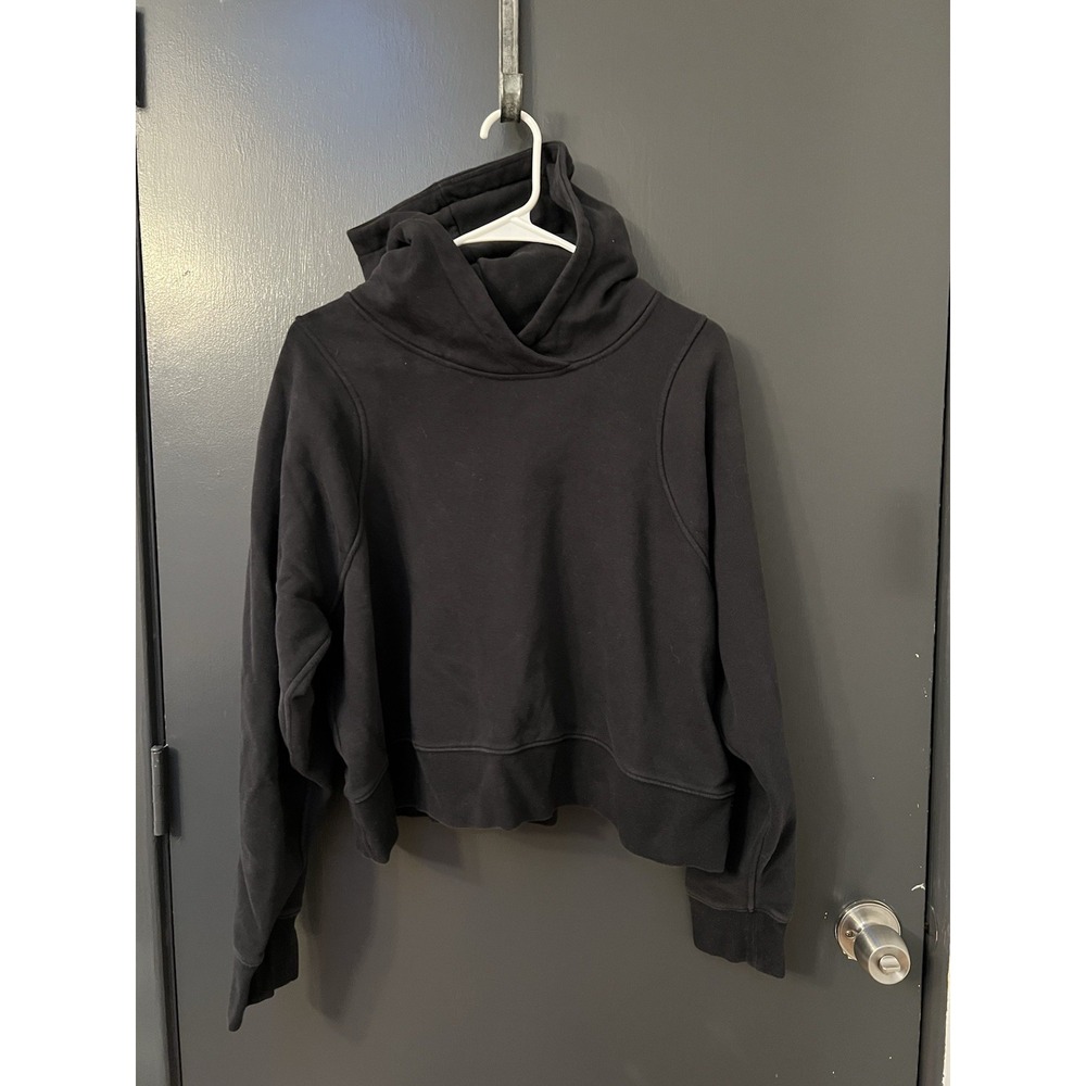 Lululemon Hoodie Womens Sz 6 Black Pullover Cropped Sweatshirt Jacket